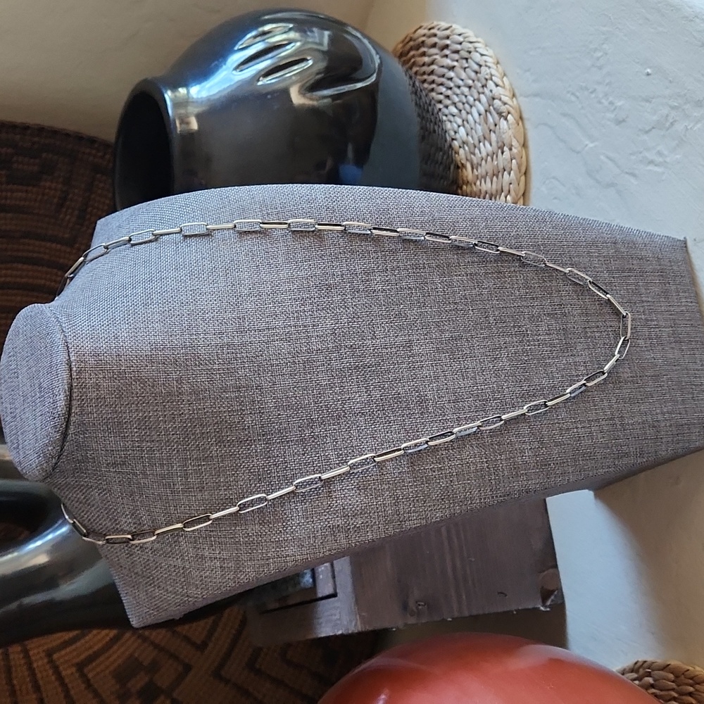 NWOT Native American Navajo Handmade Sterling 24" Paperclip Chain Necklace 🩶🖇